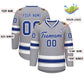 Custom Gray Royal-White Classic Style Hockey Jersey Limited