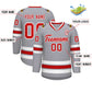 Custom Gray Red-White Classic Style Hockey Jersey Limited