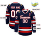 Custom Navy White-Red Classic Style Hockey Jersey Limited