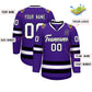 Custom Purple White-Black Classic Style Hockey Jersey Limited