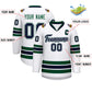 Custom White Navy White-Green Classic Style Hockey Jersey Limited