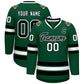 Custom Green Black-White Classic Style Hockey Jersey