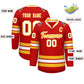 Custom Red Gold-White Classic Style Hockey Jersey Limited