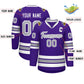 Custom Purple Gray-White Classic Style Hockey Jersey Limited