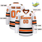 Custom White Orange White-Black Classic Style Hockey Jersey Limited