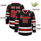 Custom Black Red Black-White Classic Style Hockey Jersey Limited