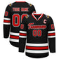 Custom Black Red Black-White Classic Style Hockey Jersey
