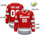 Custom Red White Red-Gray Classic Style Hockey Jersey Limited