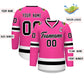 Custom Pink Black-White Classic Style Hockey Jersey Limited