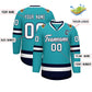 Custom Aqua White-Navy Classic Style Hockey Jersey Limited