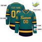 Custom Teal Gold-Navy Classic Style Hockey Jersey Limited