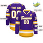 Custom Purple White-Gold Classic Style Hockey Jersey Limited