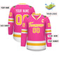Custom Pink Gold-White Classic Style Hockey Jersey Limited