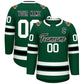 Custom Green Black-White Classic Style Hockey Jersey