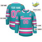 Custom Aqua Pink-White Classic Style Hockey Jersey Limited
