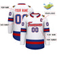 Custom White Red White-Royal Classic Style Hockey Jersey Limited