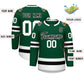 Custom Green Black-White Classic Style Hockey Jersey Limited