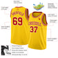 Custom Yellow Red-White Authentic Basketball Jersey Limited