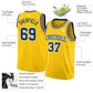 Custom Yellow Royal-White Authentic Basketball Jersey Limited