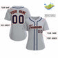 Custom Gray Navy Orange Classic Style Baseball Jersey for Women Limited