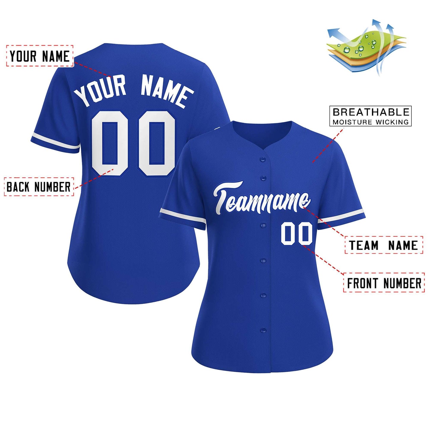 Custom Royal White-Royal Classic Style Baseball Jersey For Women Limited