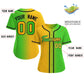 Custom Gold Green-Black Gradient Fashion Baseball Jersey For Women Limited