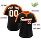Custom Black White-Orange Classic Style Authentic Two-Button Softball Jersey Limited