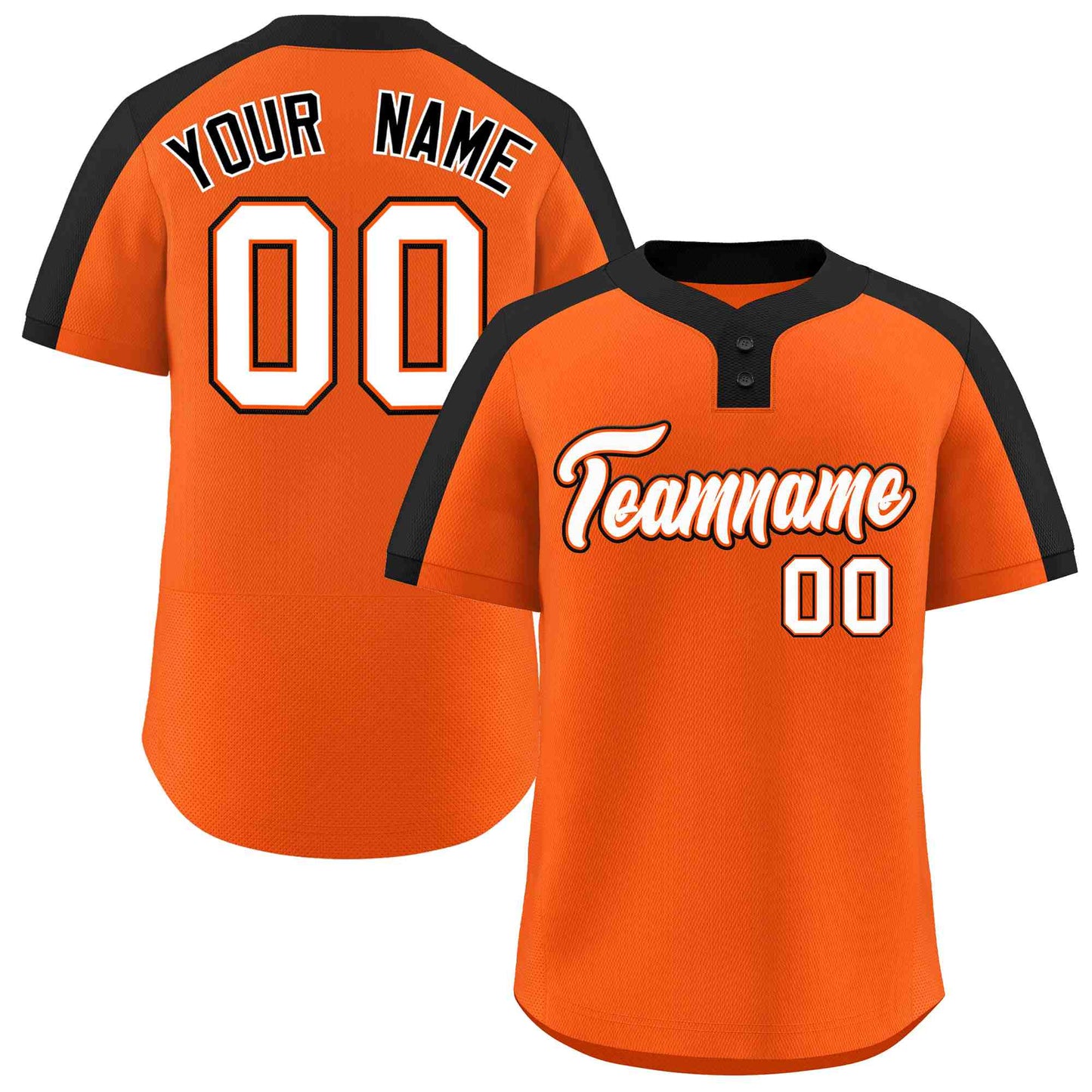Custom Orange White-Orange Classic Style Authentic Two-Button Softball Jersey