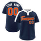 Custom Navy Orange-Navy Classic Style Authentic Two-Button Softball Jersey
