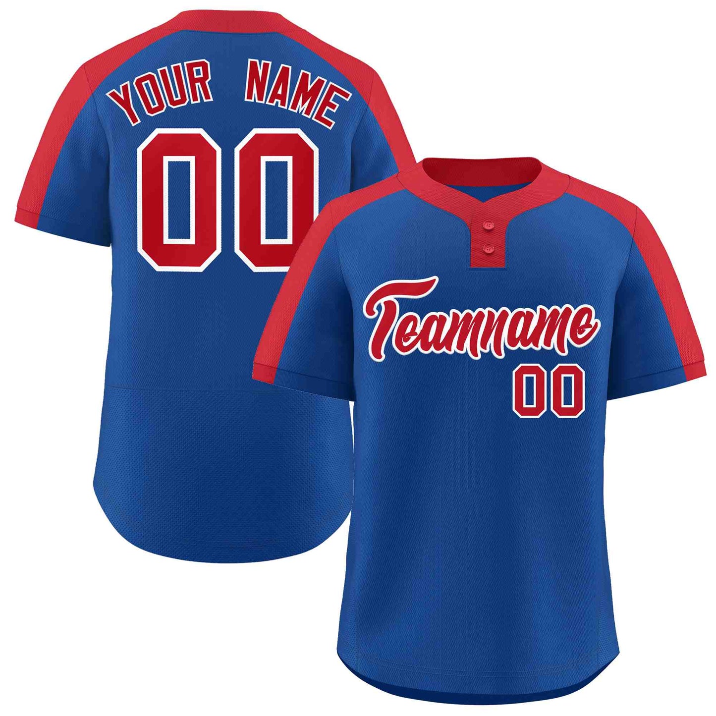 Custom Royal Red-White Classic Style Authentic Two-Button Softball Jersey