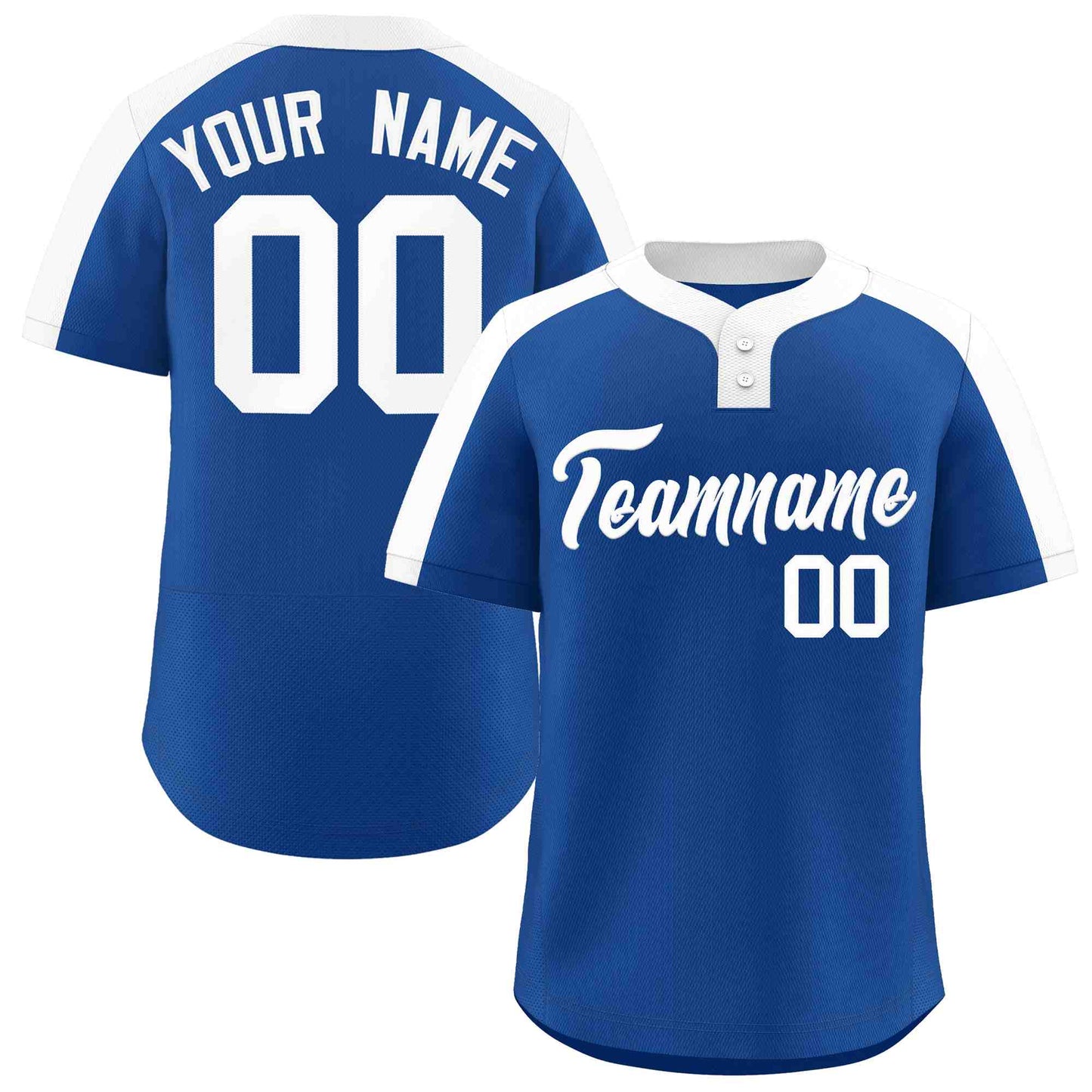 Custom Royal White Classic Style Authentic Two-Button Softball Jersey