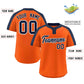 Custom Orange Navy-White Classic Style Authentic Two-Button Softball Jersey Limited