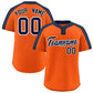 Custom Orange Navy-White Classic Style Authentic Two-Button Softball Jersey