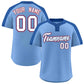 Custom Light Blue White-Royal Classic Style Authentic Two-Button Softball Jersey