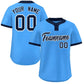 Custom Powder Blue Navy-White Classic Style Authentic Two-Button Softball Jersey