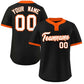 Custom Black White-Orange Classic Style Authentic Two-Button Softball Jersey