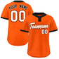 Custom Orange White-Black Classic Style Authentic Two-Button Softball Jersey