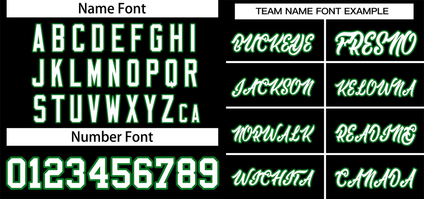 Custom Black White-Kelly Green Classic Style Authentic Two-Button Softball Jersey Limited