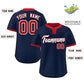 Custom Navy White-Red Classic Style Authentic Two-Button Softball Jersey Limited
