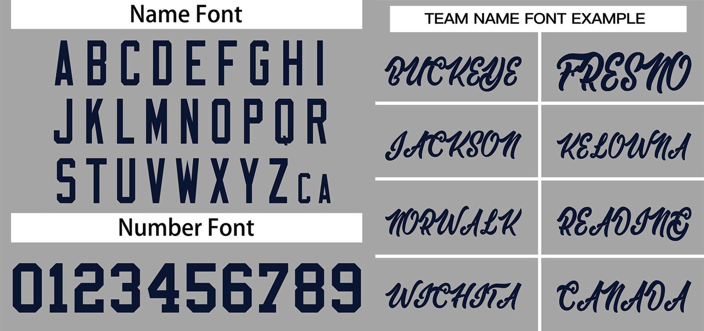 Custom Gray Navy Classic Style Authentic Two-Button Softball Jersey Limited