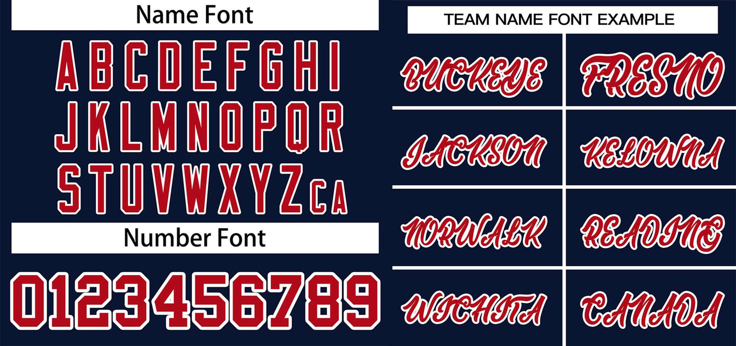 Custom Navy Red Classic Style Authentic Two-Button Softball Jersey Limited