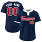 Custom Navy Red-White Classic Style Authentic Two-Button Softball Jersey