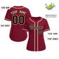 Custom Crimson Black-Khaki Classic Style Baseball Jersey For Women Limited