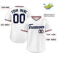 Custom White Classic Style V-Neck Authentic Pullover Baseball Jersey Limited