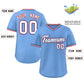 Custom Light Blue White Classic Style V-Neck Authentic Pullover Baseball Jersey Limited
