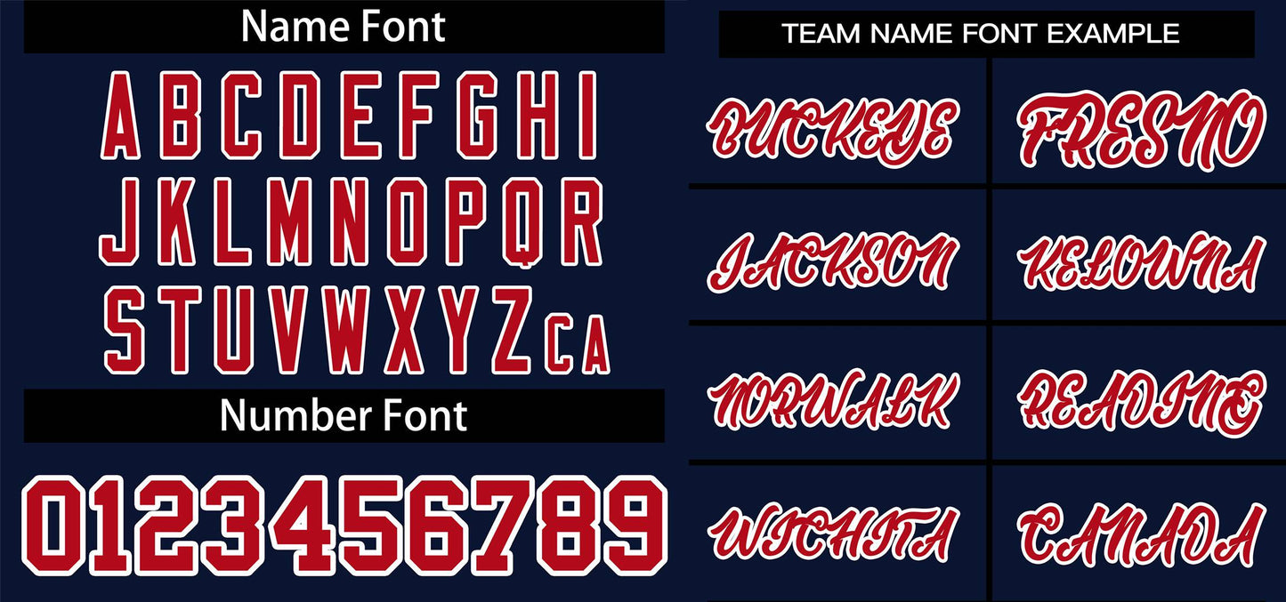 Custom Navy Red Classic Style V-Neck Authentic Pullover Baseball Jersey Limited