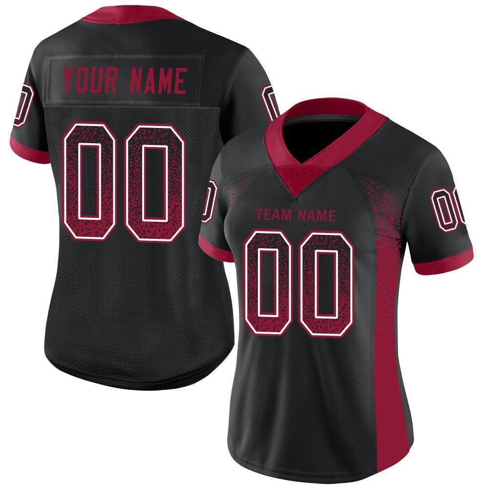 Custom Black Cardinal-White Mesh Drift Fashion Football Jersey Limited