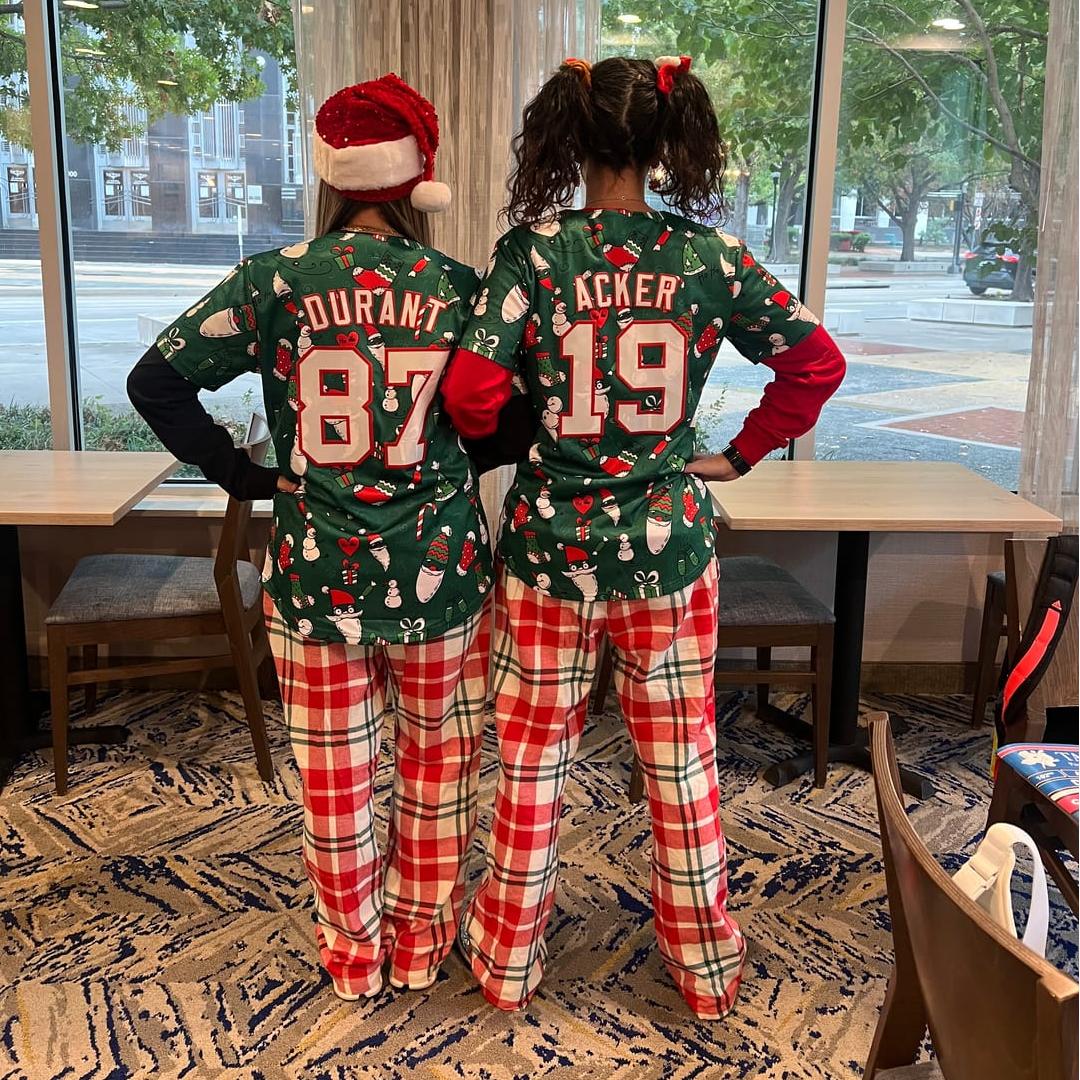 Custom Green White-Red Christmas Graffiti Pattern Authentic Baseball Jersey Limited