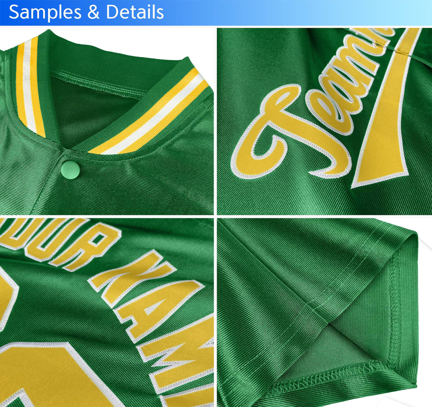 Custom Green Classic Style Authentic Stand Collar Baseball Jersey Limited