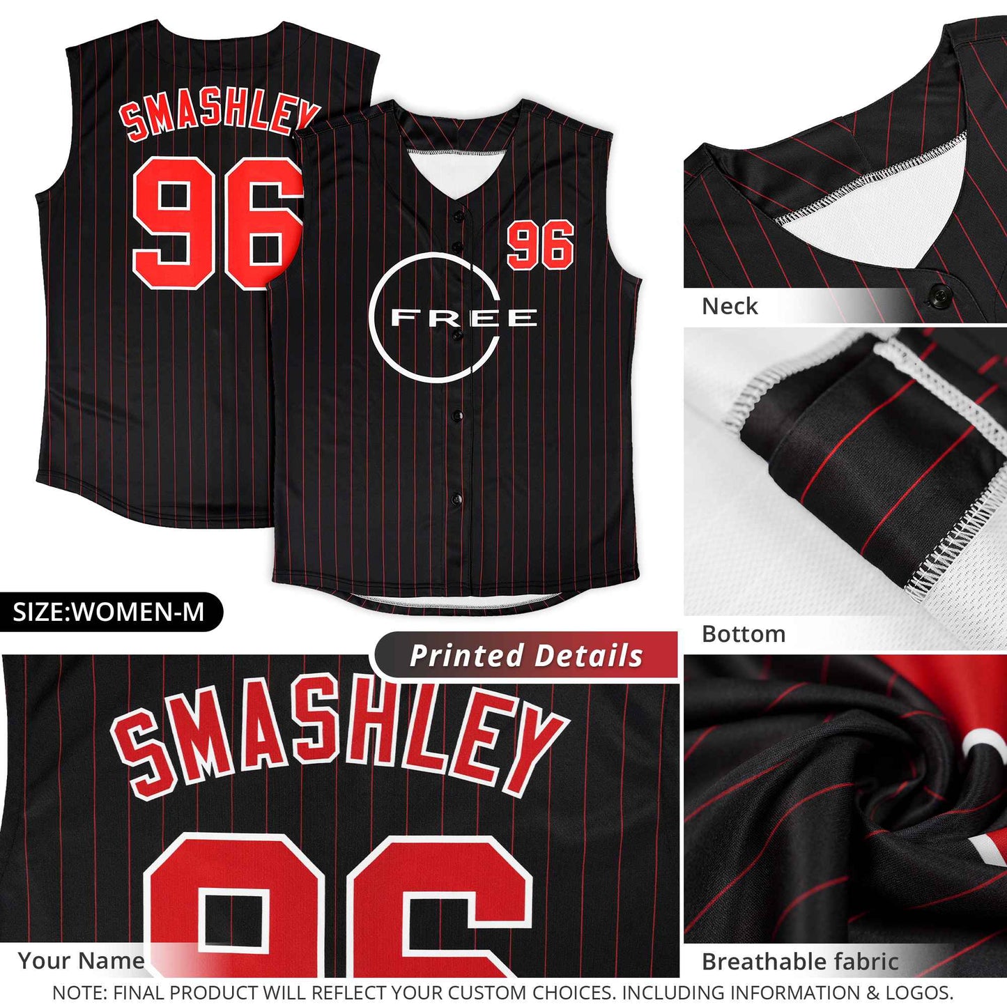 Custom Red Navy-White Sleeveless Stripe Fashion Baseball Jersey Limited